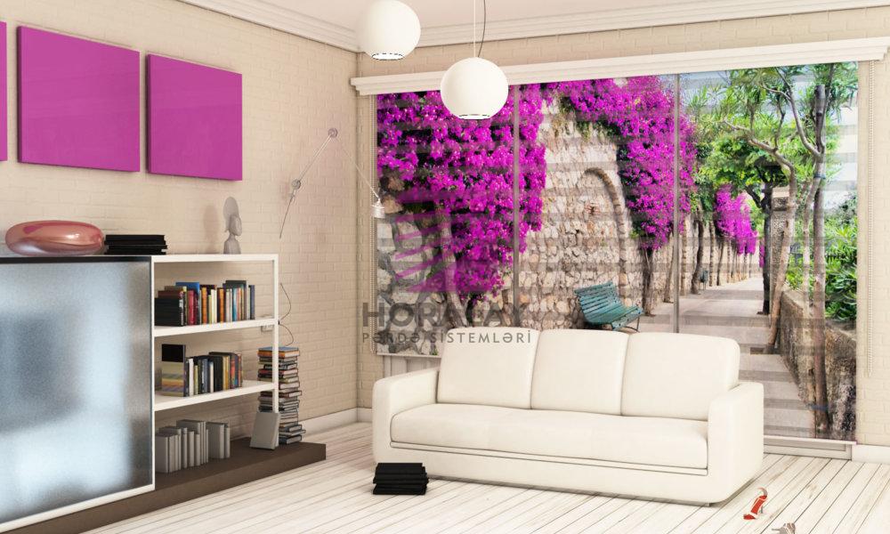 Dijital Baskılı Zebra pərdə