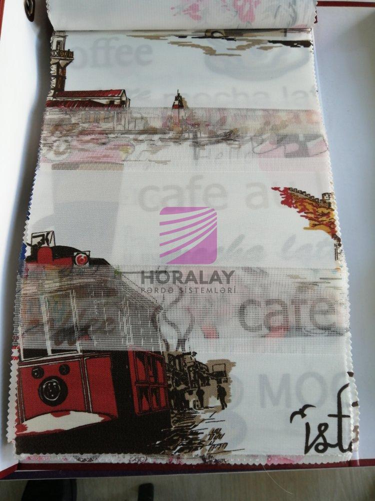 Baskılı Zebra Pərdə